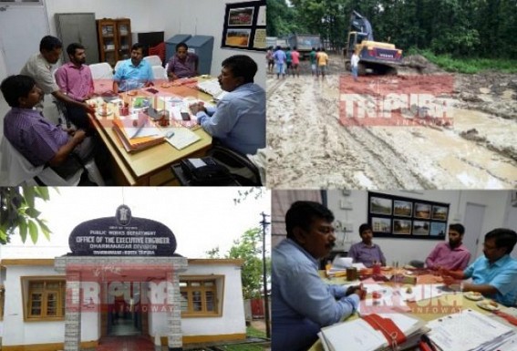 NHIDCL officials visit dilapidated NH-44 : Tripura Assam-Govt. officials held meeting : Rs. 26 crores tenders floated by Centre to fix NHC : Tripura PWD Minister,Chief Minister yet to inspect NH-44